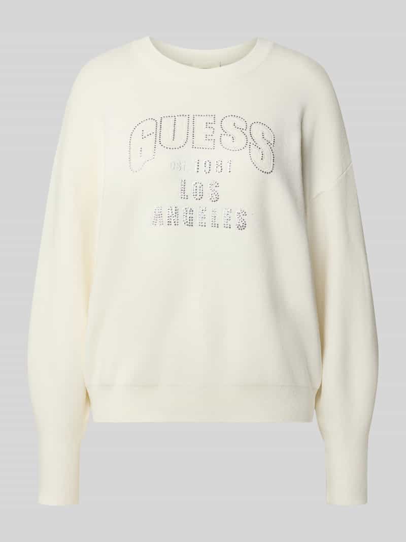 Sweter z dzianiny z obszyciem ozdobnymi kamieniami model ‘LEIGHTON’