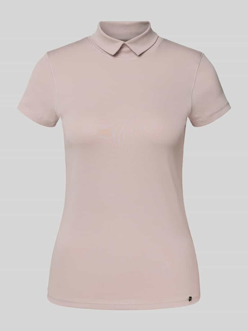 T-shirt z mieszanki bawełny i elastanu z golfem