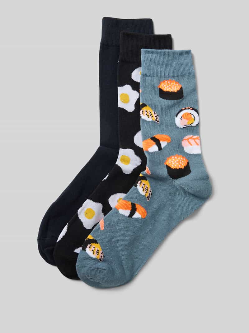 Skarpety z elastycznymi, prążkowanymi ściągaczami w zestawie 3 szt.