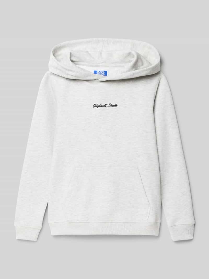 Bluza z kapturem, wyhaftowanym logo i kieszenią kangurką