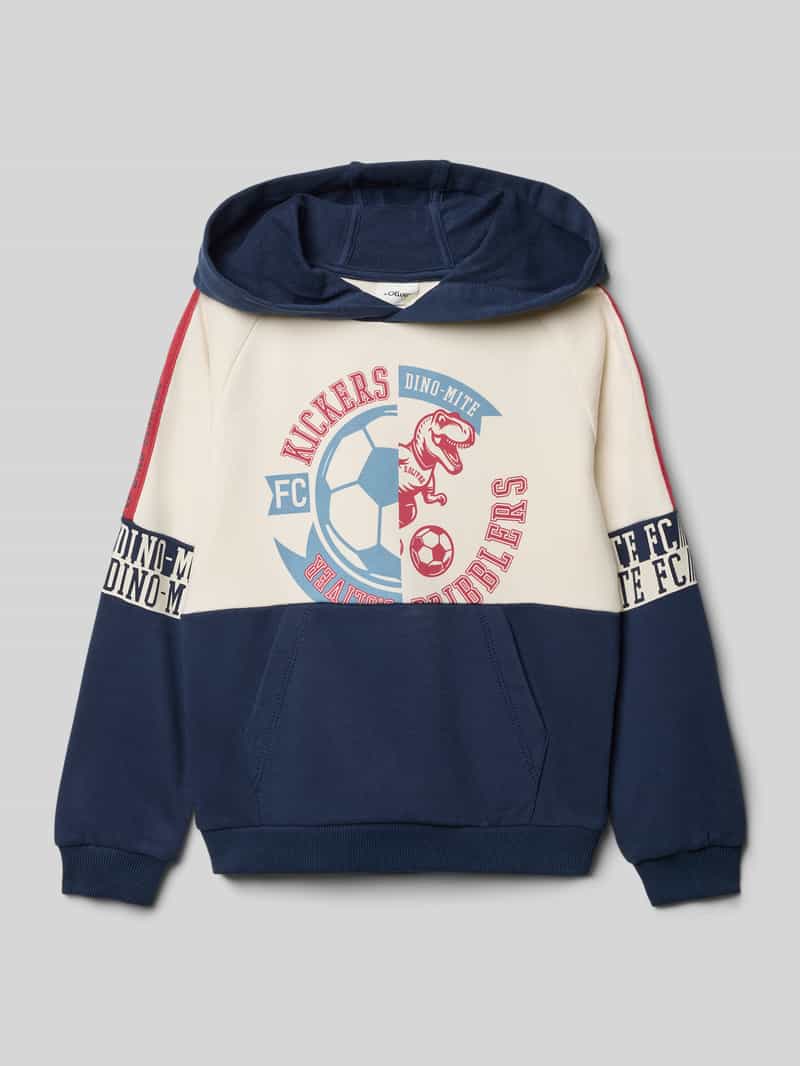 Bluza z kapturem o kroju regular fit z mieszanki bawełny