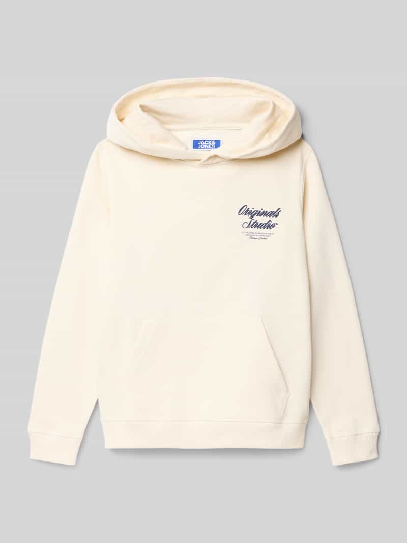 Bluza z kapturem, nadrukiem z logo i kieszenią kangurką