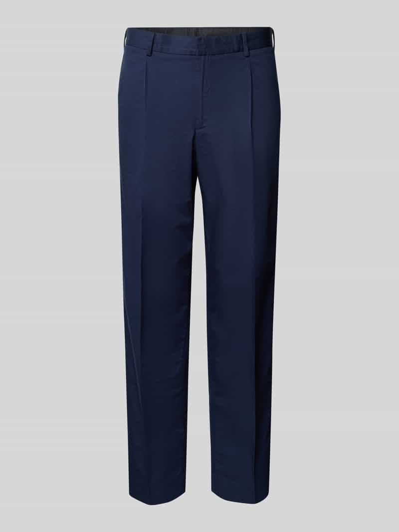 Spodnie materiałowe o kroju regular fit z zakładkami w pasie model ‘Writer’