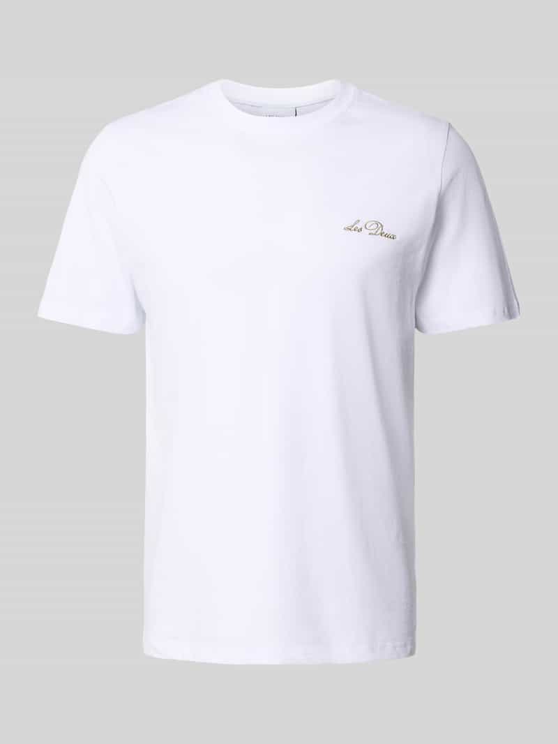 top T-shirt z kwiatowymi haftami model ‘Wild Flower’