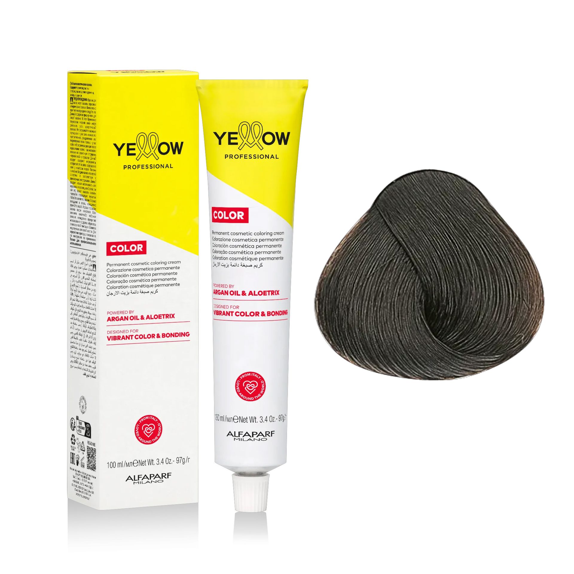 Yellow Professional Color Permanent, farba do włosów, 6.1, 100ml