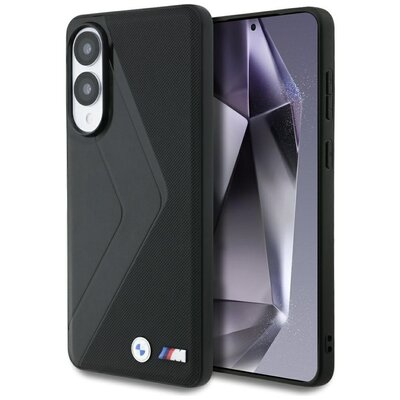 Etui BMW Leather Oversized Stripes MagSafe do Samsung Galaxy S25 Edge Czarny