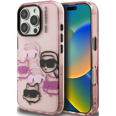 Etui KARL LAGERFELD Iml Multi K&C Head Pattern do Apple iPhone 16 Pro Różowy