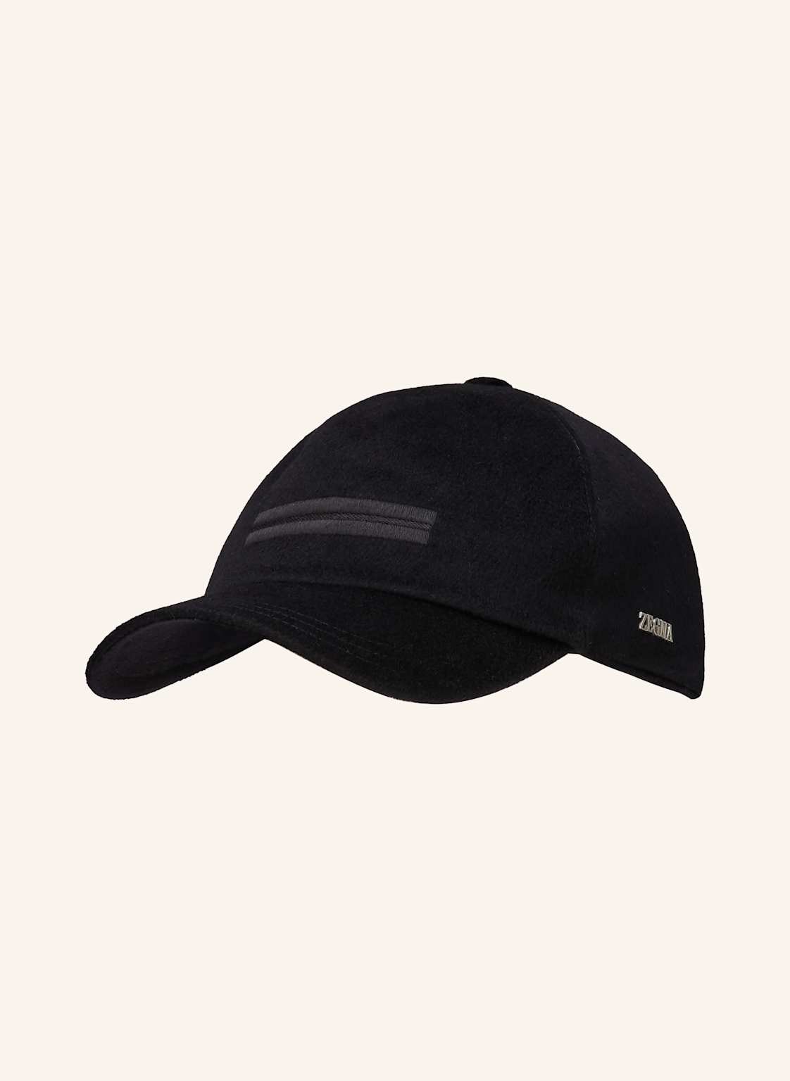 Zegna Czapka Flanelowa Z Daszkiem schwarz