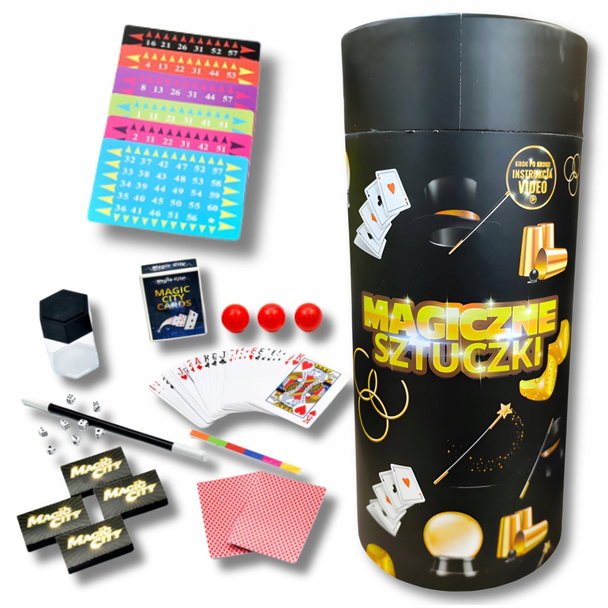 MAGICZNE SZTUCZKI FUN MAGIC pełne magii zaczarowane karty, liny, różdżka