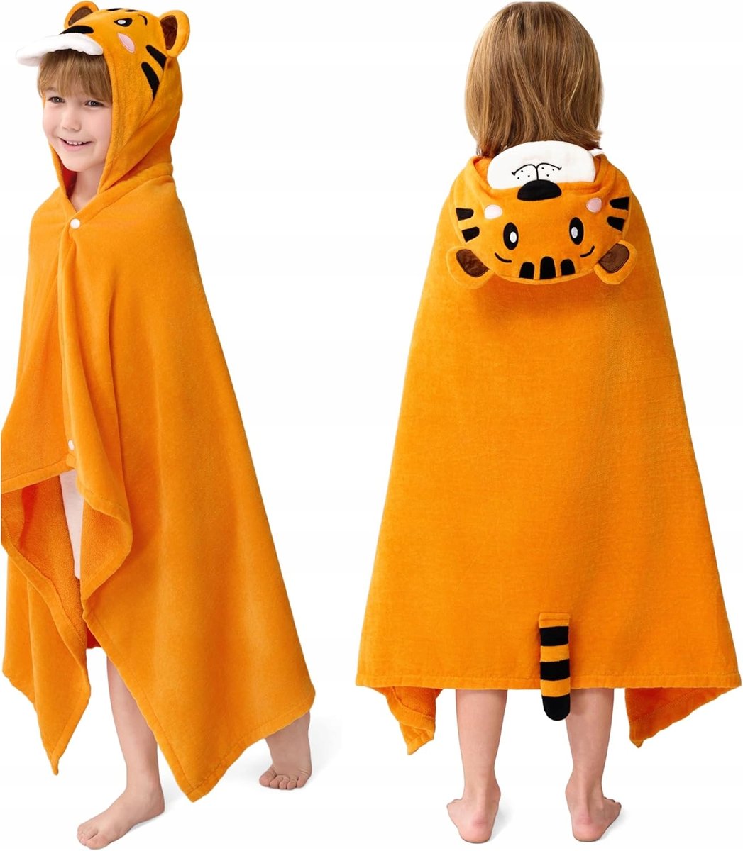 Ręcznik Kąpielowy Dziecięcy Z Kapturem Bawełna Na Plażę Basen Dla Dzieci