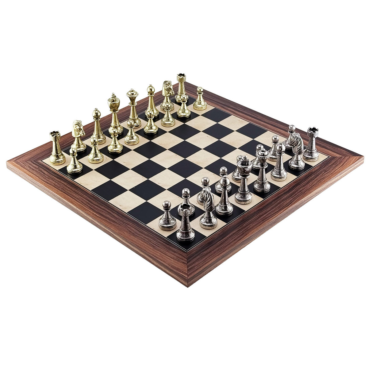 Szachy Italfama Staunton + Deska Ferrer 40cm Santos Zestaw Premium Handmade