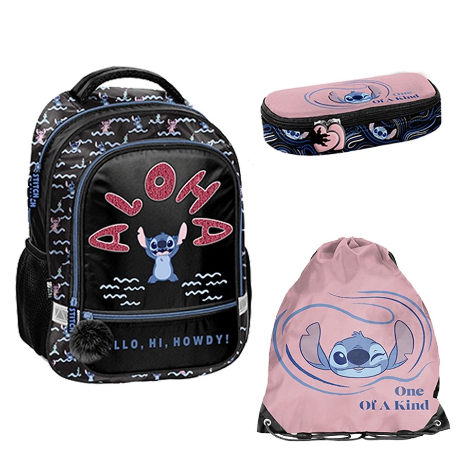 Zestaw szkolny 3-elementowy plecak Stitch One of a kind Paso klasa 1-3