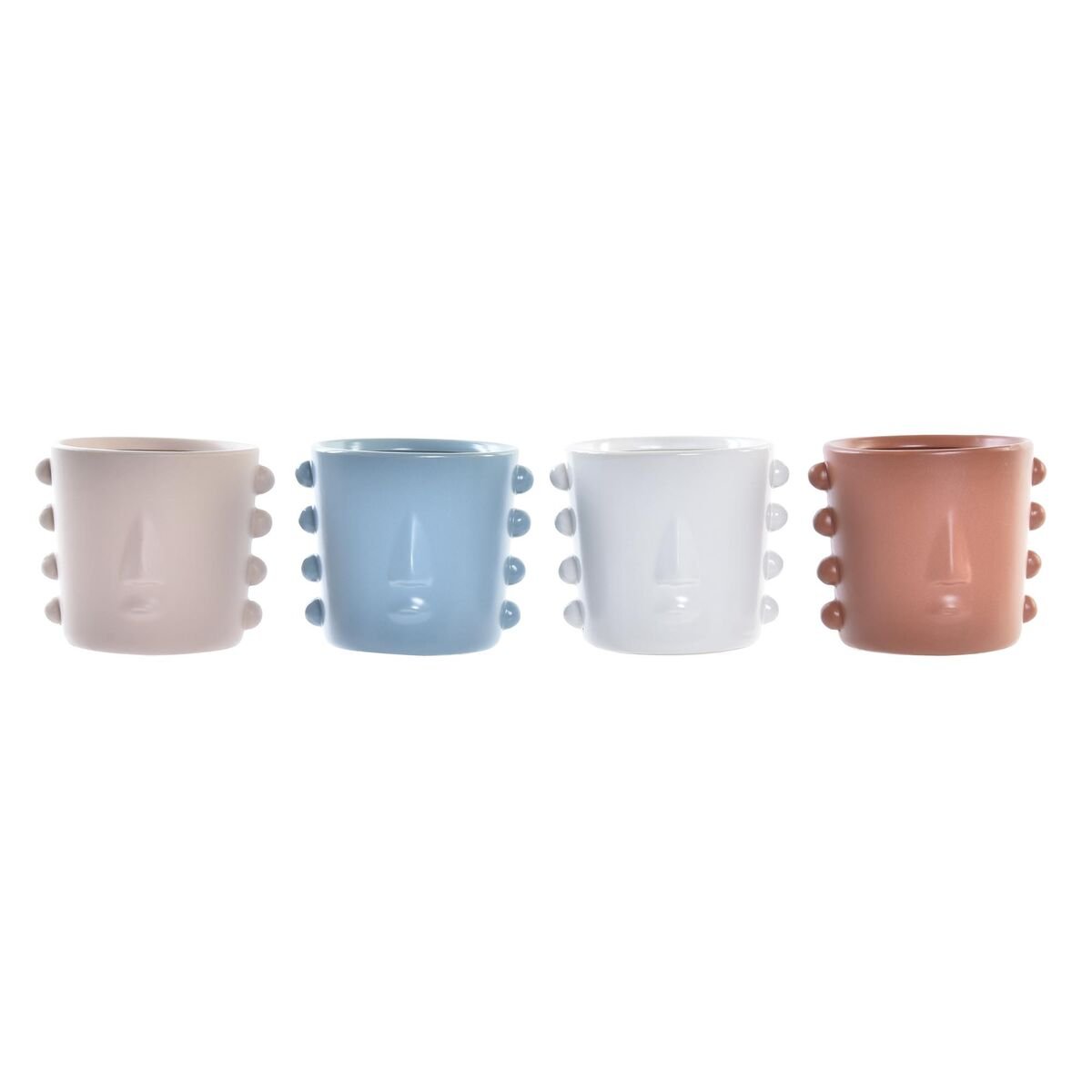 Doniczka DKD Home Decor Twarz Kamionka (15 x 13 x 12,5 cm) (4 Sztuk)