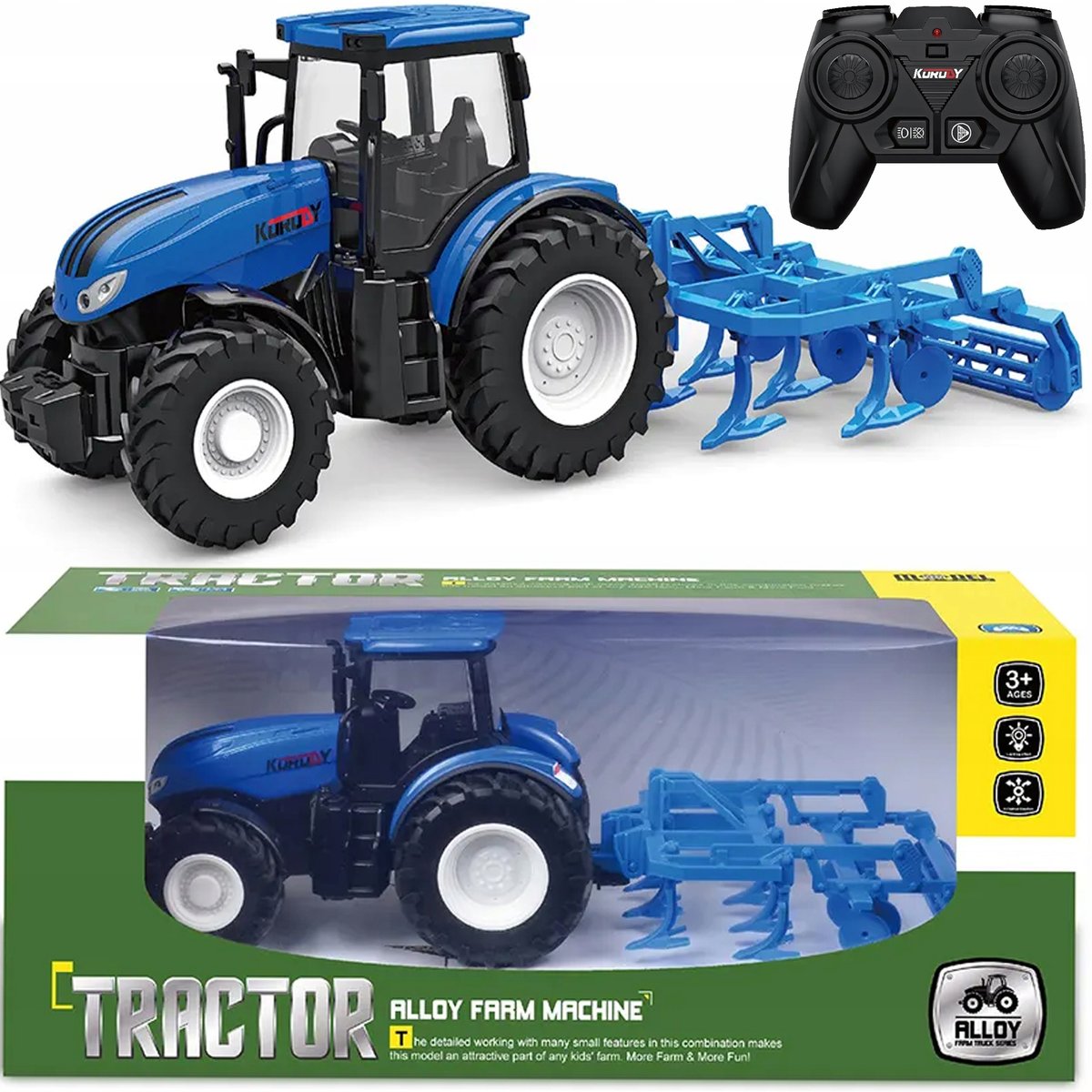 2 x ZDALNIE STEROWANY TRAKTOR PODNOŚNIK KULTYWATOR CICHE GUMOWE KOŁA MATADI