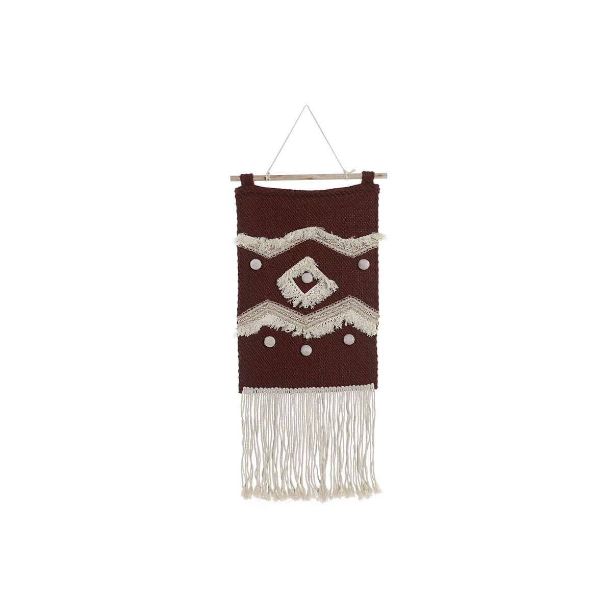 Dekoracja ścienna DKD Home Decor Czerwony Naturalny Boho 45 x 2 x 115 cm