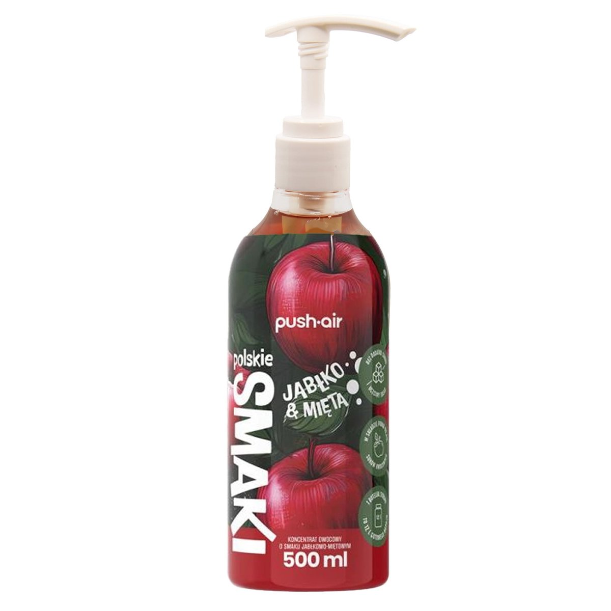 PushAir Koncentrat do Wody Jabłko & Mięta Syrop Dafi 500 ml + Pompka
