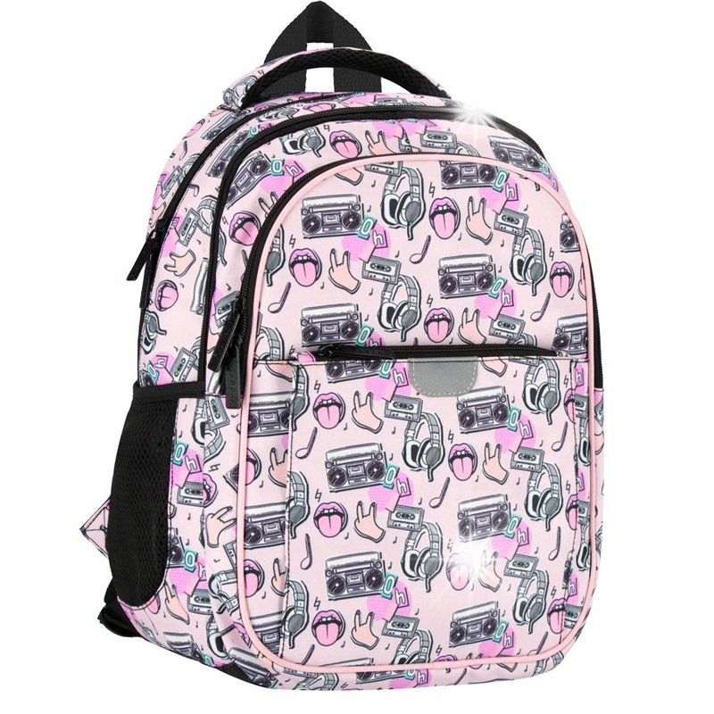 PLECAK SZKOLNY TORNISTER DLA DZIEWCZYNKI MUSIC RÓŻOWY PIÓRNIK TUBA