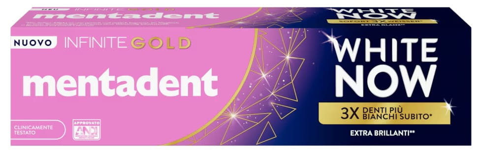 MENTADENT White Now Infinite Gold wybielająca pasta do zębów 75 ml
