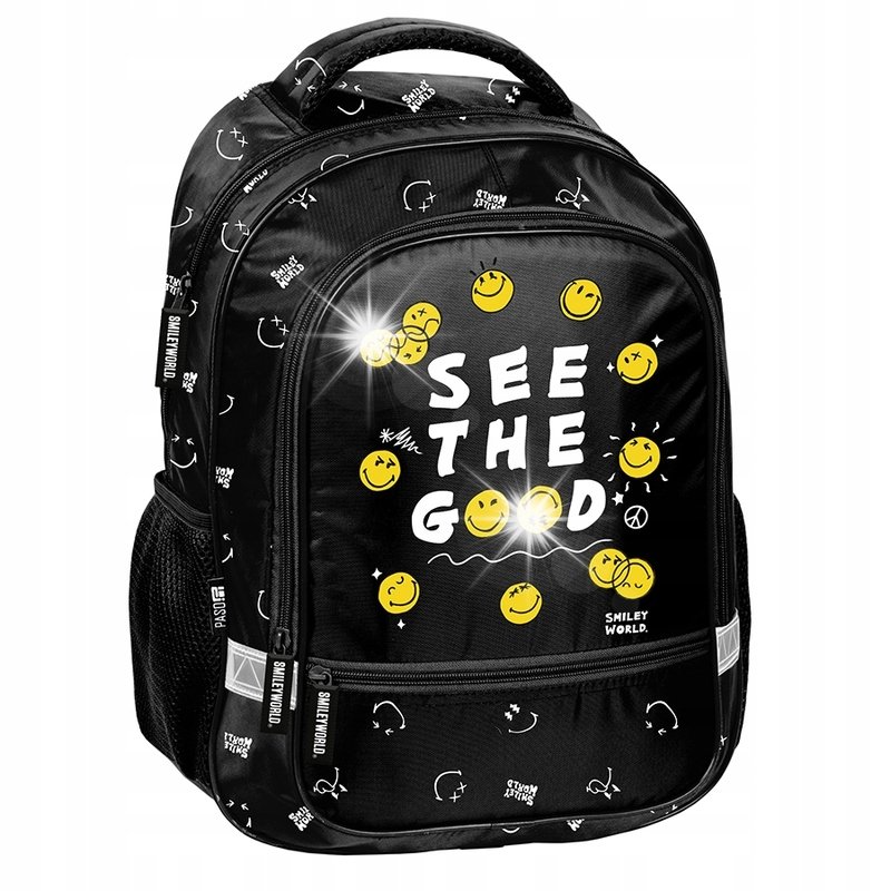 PLECAK SZKOLNY TORNISTER EMOTIKONY EMOCJE KLASA 1 3 BUŹKI SMILEY