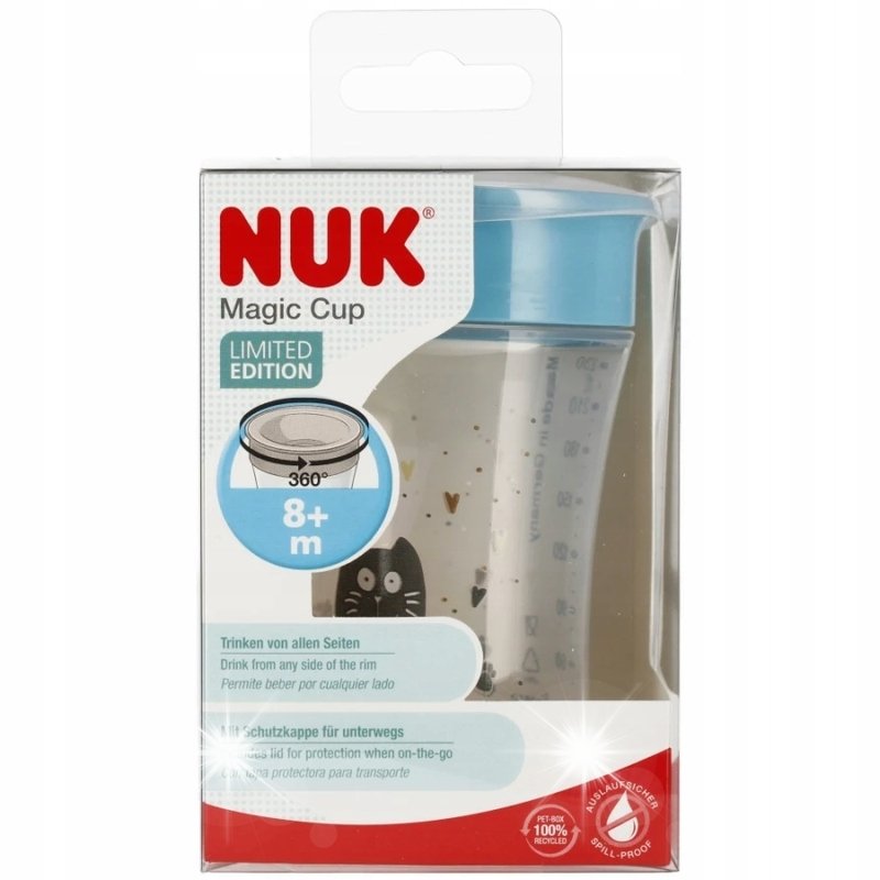 NUK KUBEK 230ml 8m+ MAGIC NIEKAPEK USTNIK 360 DO NAUKI PICIA