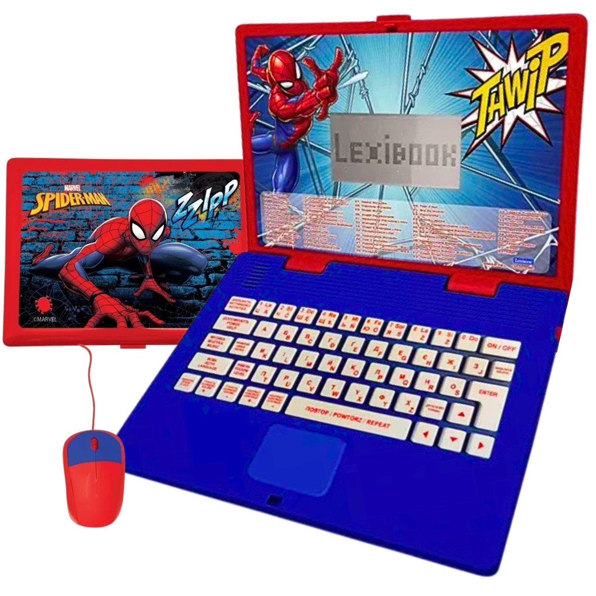LAPTOP EDUKACYJNY SPIDER-MAN SPIDERMAN - ekran LCD z animacjami - 3 języki