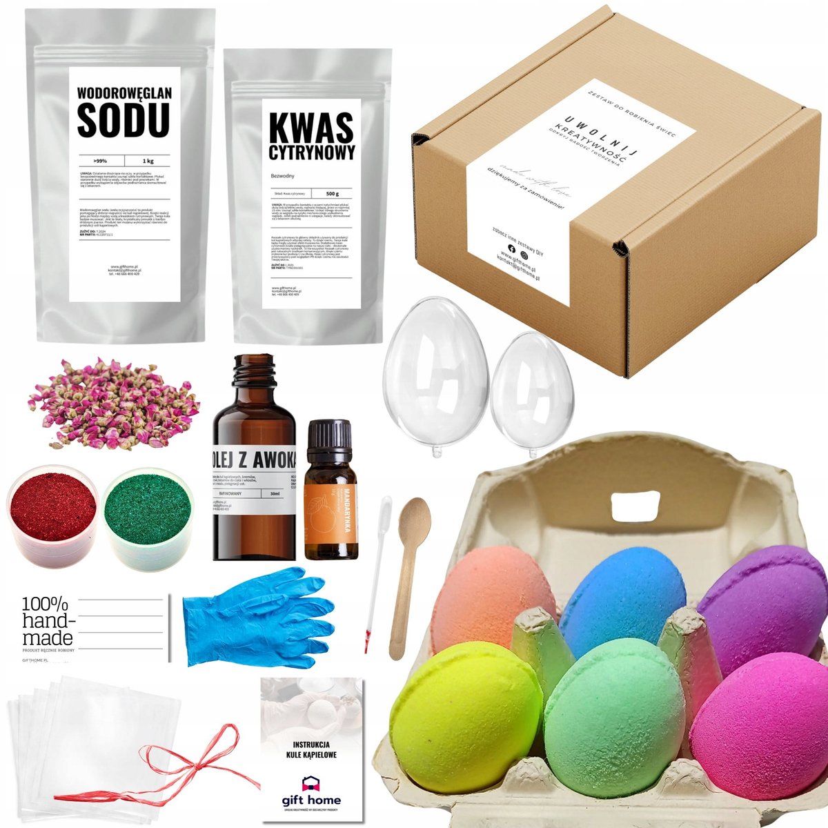 Zestaw do robienia kul do kąpieli jajka dla dzieci DIY