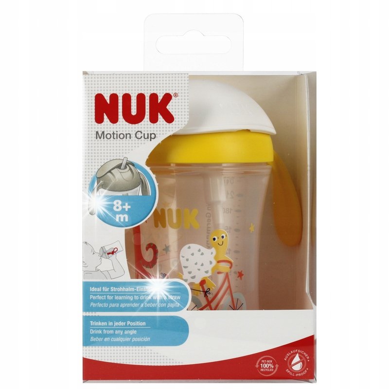 NUK INNOWACYJNY KUBEK 230 ml 8mcy+ BIDON Z OBCIĄŻONĄ SŁOMKĄ