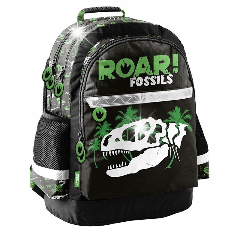 PLECAK SZKOLNY TORNISTER CZARNY DLA CHŁOPCA DINOZAUR T-REX KLASA 1 3