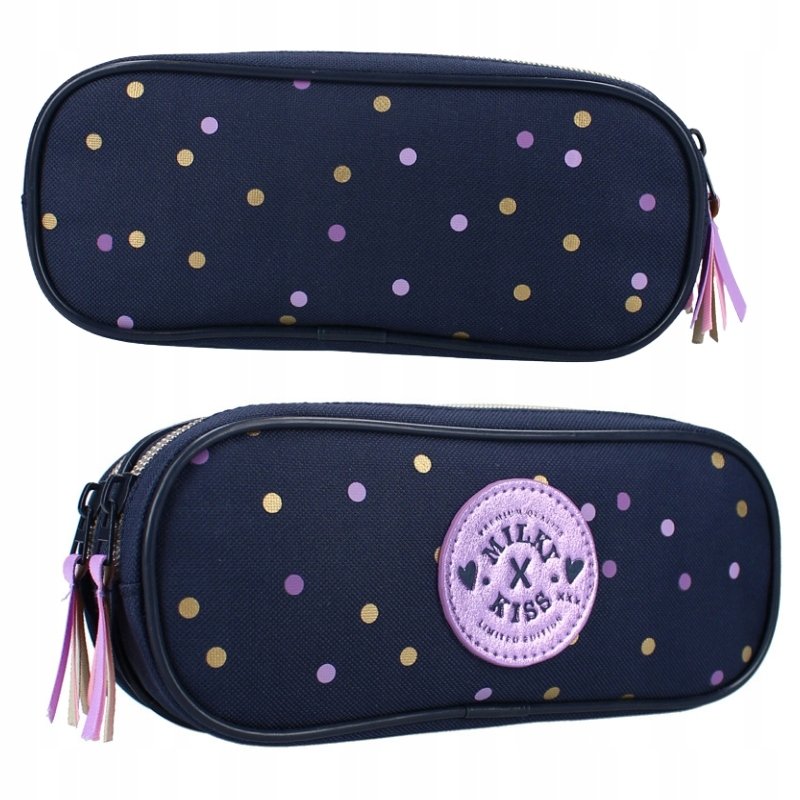 VADOBAG PIÓRNIK SZKOLNY DWUKOMOROWY TUBA SASZETKA MILKY KISS DOTTED DELIGHT
