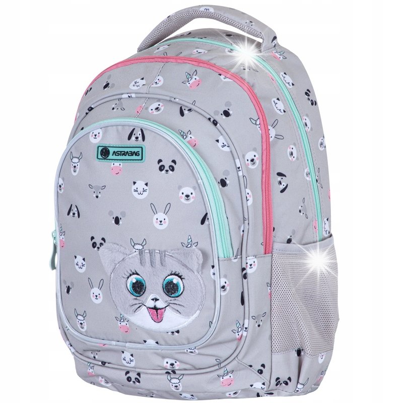 PLECAK SZKOLNY TORNISTER Z KOTKIEM PLUSZ KLASA 1-3