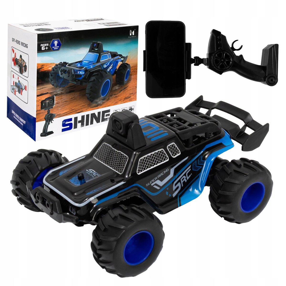 Zdalnie Sterowane Auto Samochód Z Kamerą Wifi Podgląd Na Żywo Led + Pilot