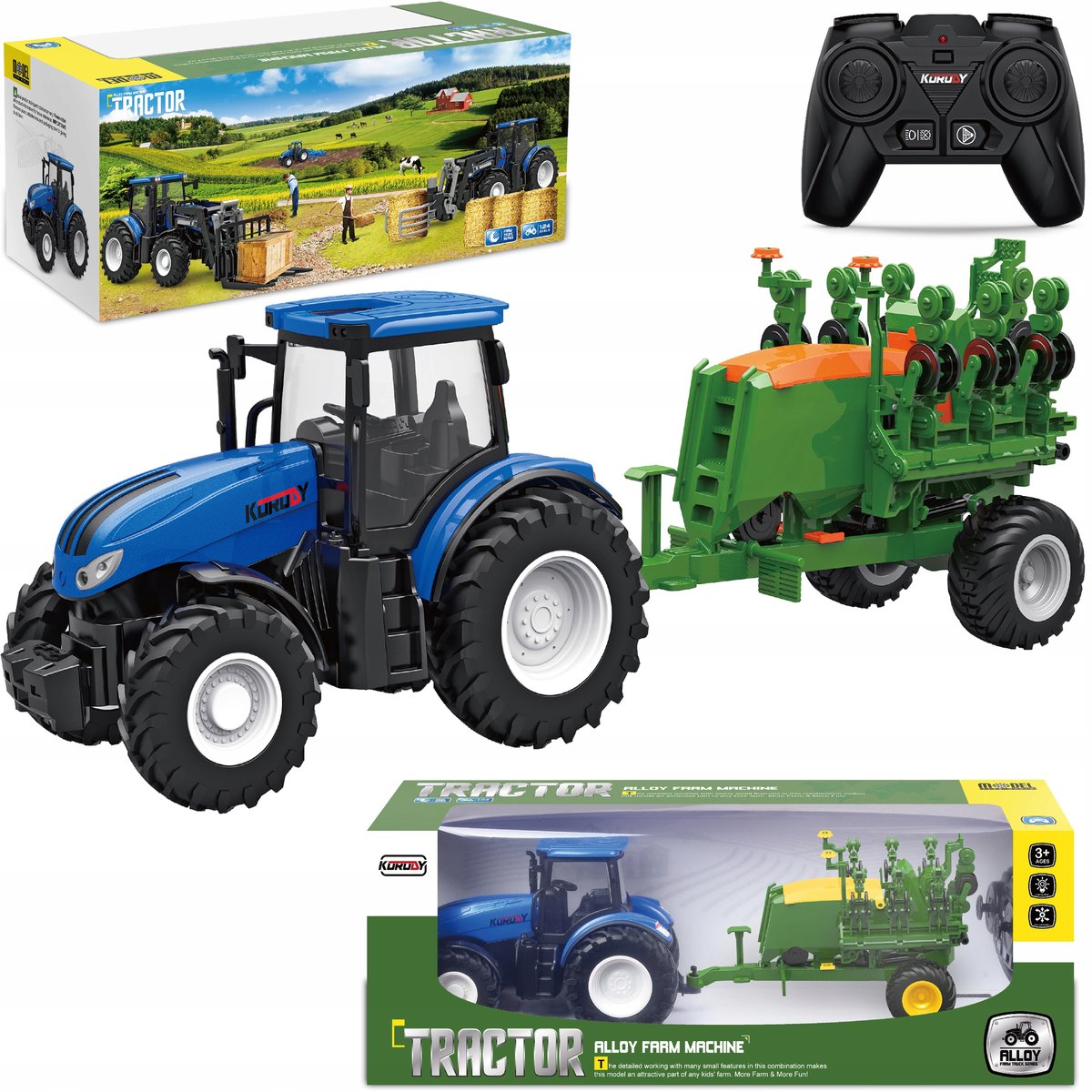 2 x ZDALNIE STEROWANY TRAKTOR Siewnik Pasowy Kukurydza Ciche KOŁA ŚW/DŹ MAT