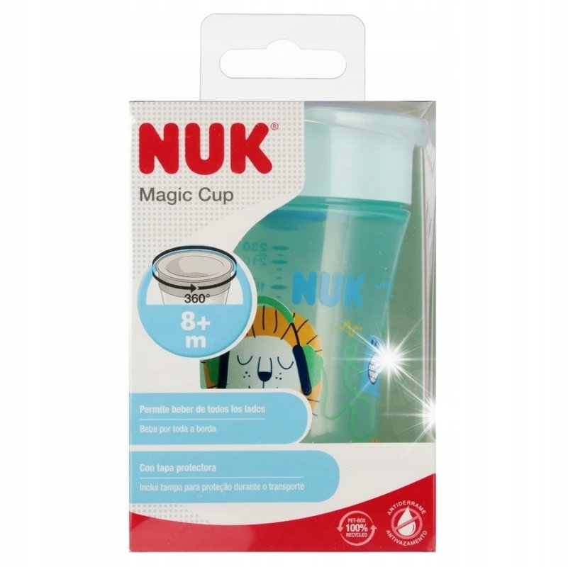 NUK KUBEK 230ml 8m+ MAGIC NIEKAPEK USTNIK 360 DO NAUKI PICIA