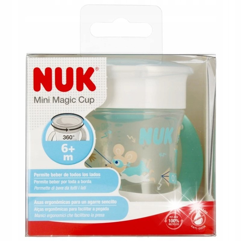 NUK KUBEK 160ml 6m+ MAGIC NIEKAPEK USTNIK 360 Z UCHWYTAMI DO NAUKI PICIA