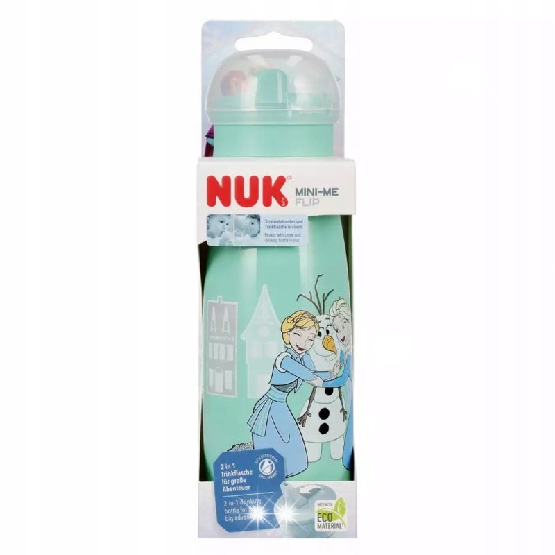 NUK KUBEK BUTELKA BIDON DLA DZIECI BPA FREE 450ml 12m+ SŁOMKA DISNEY FROZEN