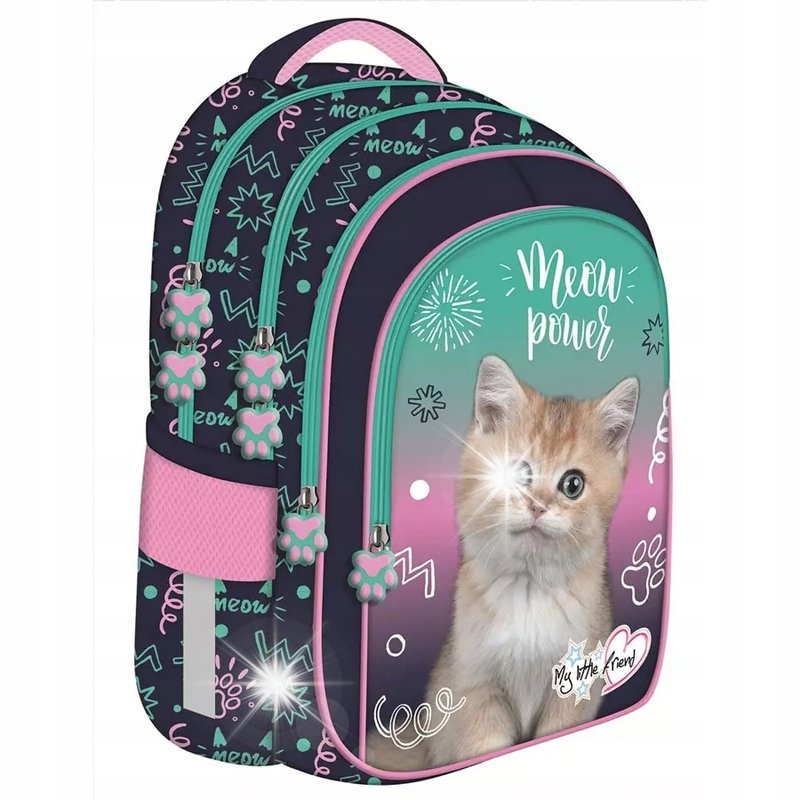 PLECAK SZKOLNY TORNISTER DLA DZIEWCZYNKI KOT KOTEK KLASA 1 3