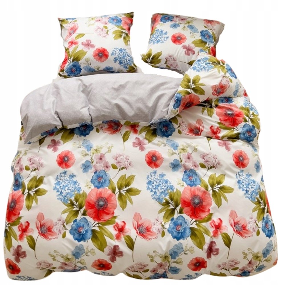 POŚCIEL 140x200 DWUSTRONNA BAWEŁNA SATYNA GierekHoff KOMPLET 2 cz. MAKI