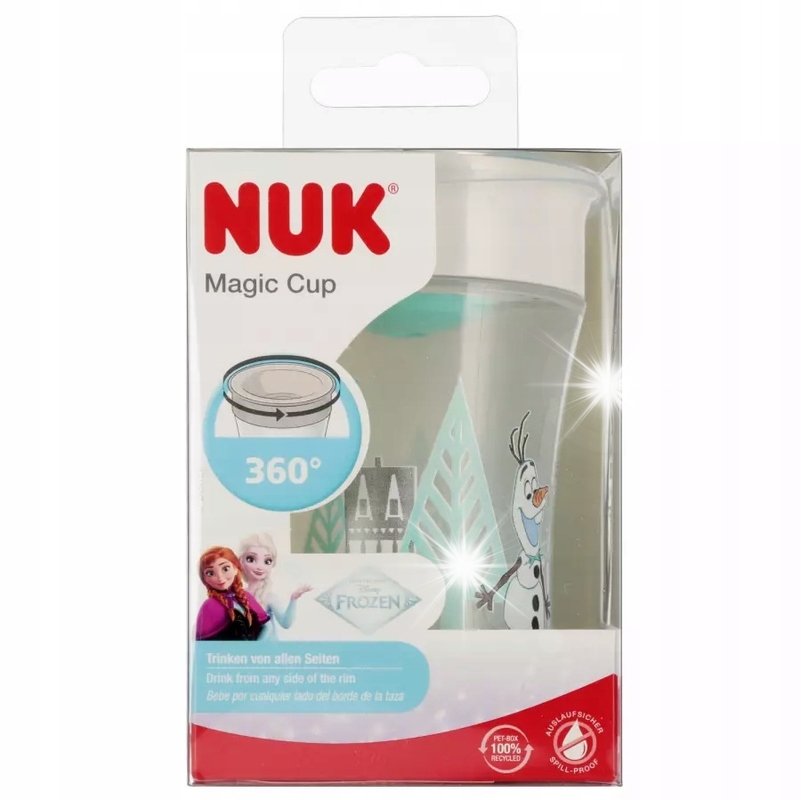 NUK KUBEK 230ml 8m+ MAGIC NIEKAPEK USTNIK 360 DO NAUKI FROZEN KRAINA LODU