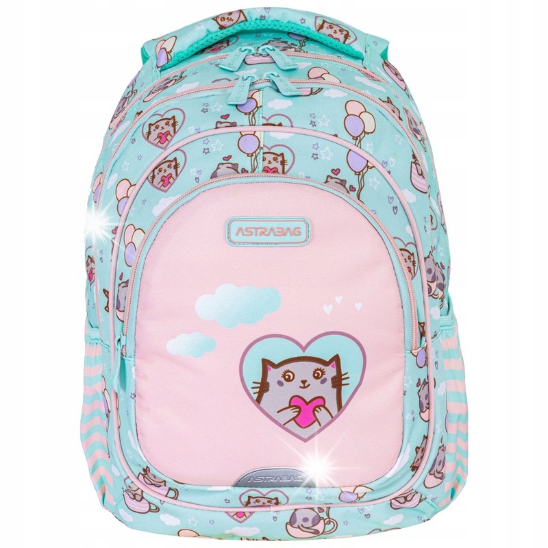 PLECAK TORNISTER SZKOLNY KLASA 1-3 Z KOTKIEM KOTEK DLA DZIEWCZYNKI