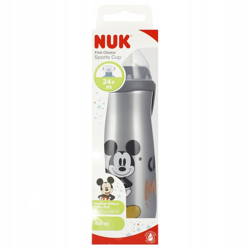 NUK BIDON SPORTOWA BUTELKA BPA FREE DLA DZIECI MIĘKKI USTNIK 450 ML DISNEY