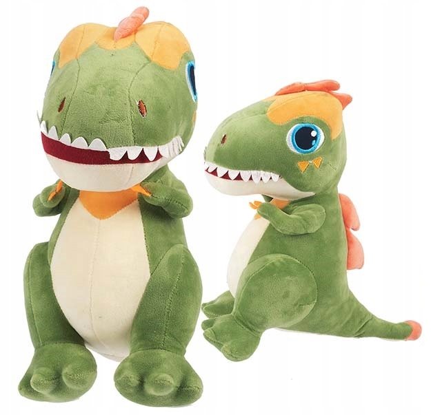Pluszowy Zielony Dinozaur T-Rex Uśmiechnięty Dla Dzieci Przytulak 31Cm