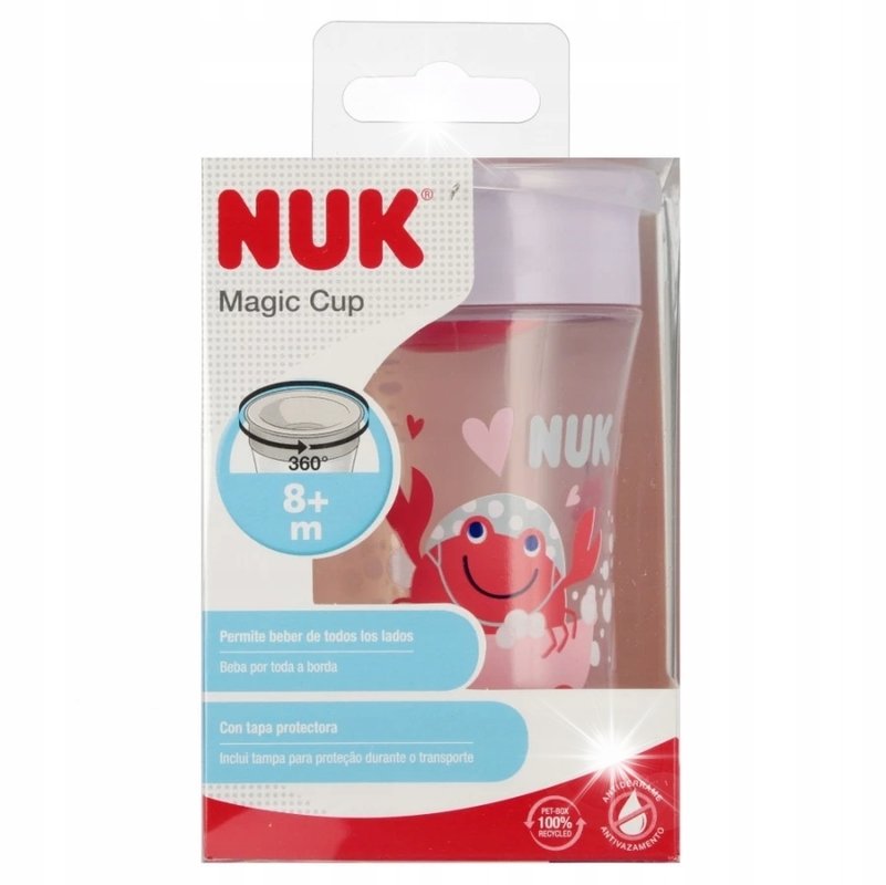 NUK KUBEK 230ml 8m+ MAGIC NIEKAPEK USTNIK 360 DO NAUKI PICIA