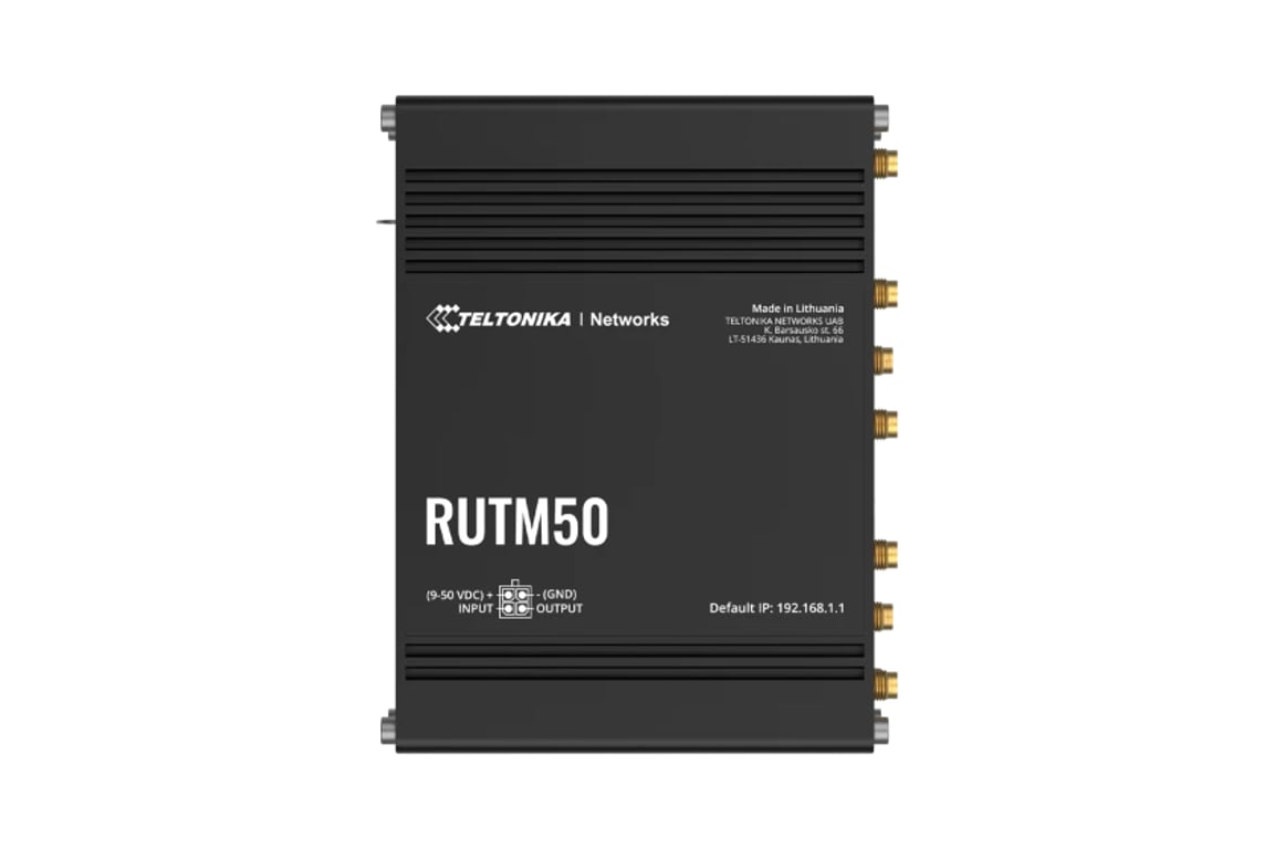 Teltonika RUTM50 router bezprzewodowy Gigabit Ethernet Dual-band (2.4 GHz/5 GHz) 5G Czarny RUTM50000000