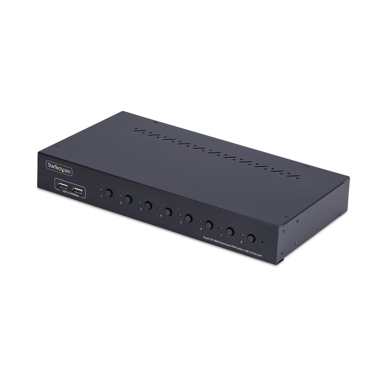 StarTech R8AD122-KVM-SWITCH przełącznik KVM Możliwości montowania w stelażu Czarny R8AD122-KVM-SWITCH