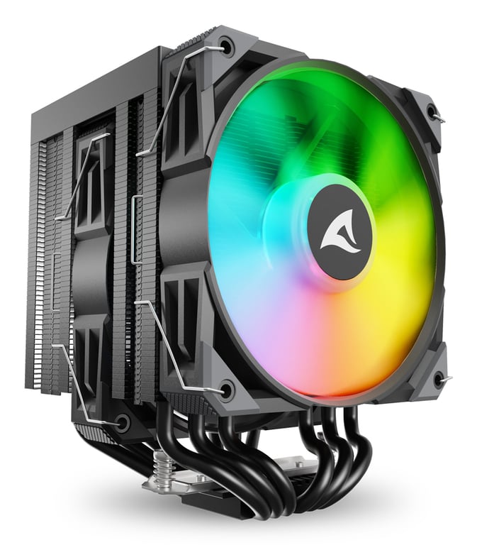 Sharkoon A60 RGB Procesor Chłodnica powietrza 12 cm Czarny 1 szt. 4044951042050