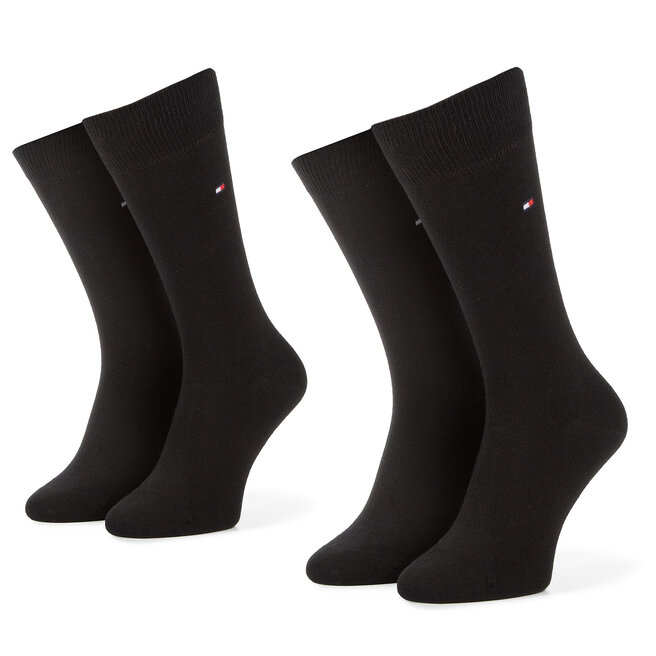 Zestaw 2 par wysokich skarpet męskich Tommy Hilfiger 371111 Czarny