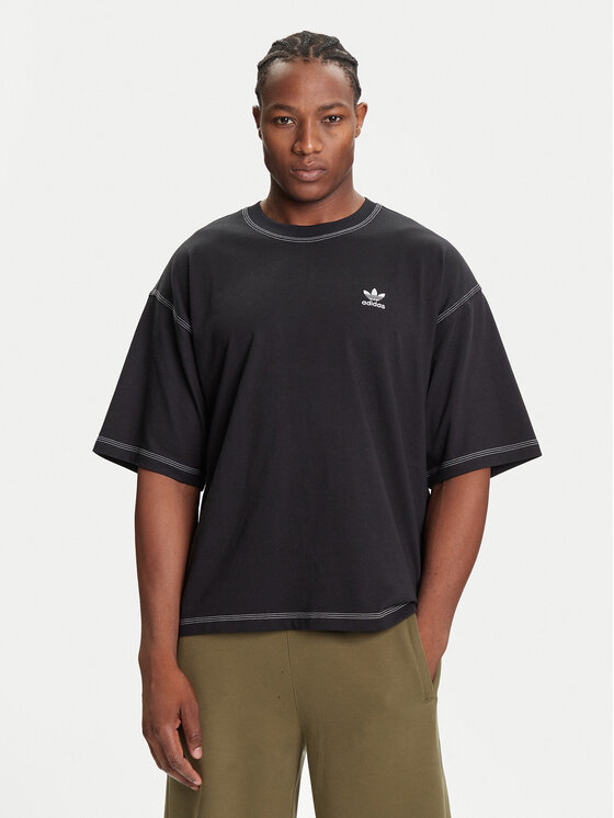 adidas T-Shirt Trefoil Essentials JW0971 Czarny Regular Fit