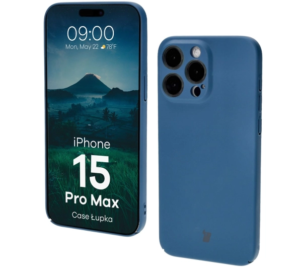 Bizon Etui Case Łupka do iPhone 15 Pro Max, niebieskie