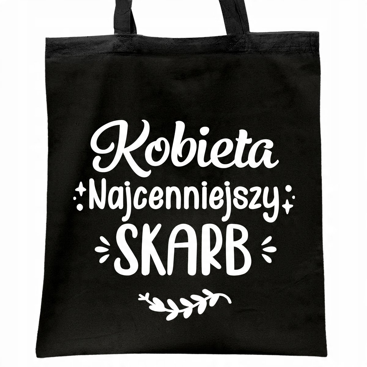 Torba bawełniana czarna na zakupy Dzień Kobiet Dla Kobiety Prezent