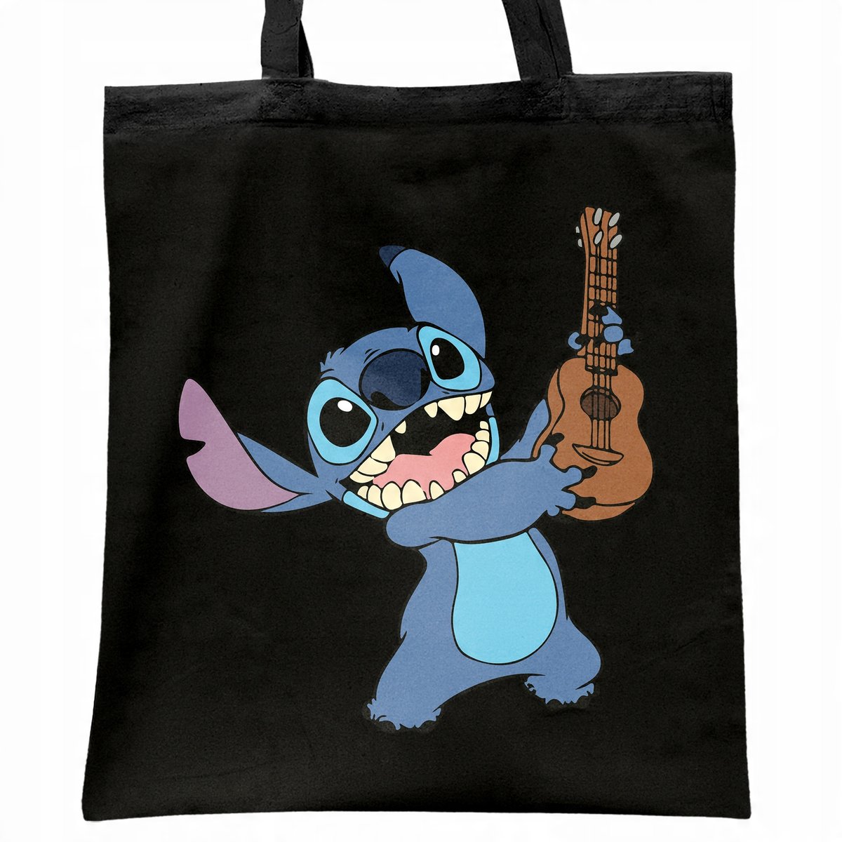 Torba bawełniana czarna na zakupy Stitch Lilo i Stich Dla Fanów